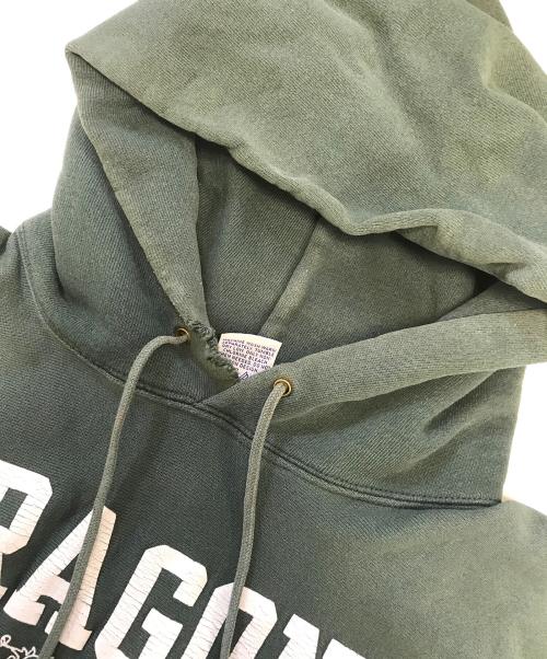 Champion（チャンピオン）Champion (チャンピオン) マスコット3段プリント プルオーバーパーカー グリーン サイズ:X‐LARGEの古着・服飾アイテム