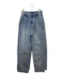 YENN（イエン）の古着「HIGH RISE TUCK WIDE PANTS」｜インディゴ