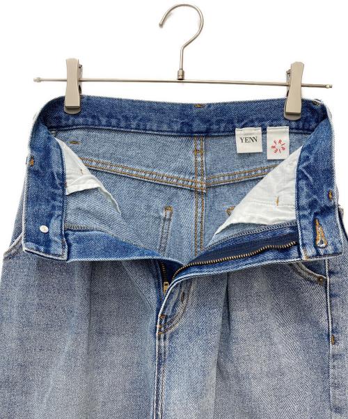 YENN（イエン）YENN (イエン) HIGH RISE TUCK WIDE PANTS インディゴ サイズ:36の古着・服飾アイテム