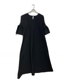 CFCL（シーエフシーエル）の古着「POTTERY SHORT BELL SLEEVE FLARE DRESS　CF009KH063」｜ブラック