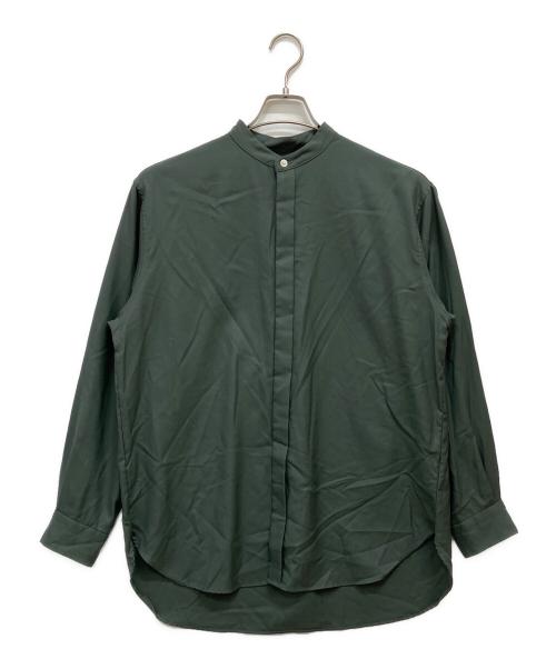 mb（エムビー）mb (エムビー) ハイエンドバンドカラー尾州ウールシャツ グリーン サイズ:Sの古着・服飾アイテム