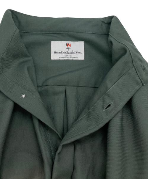mb（エムビー）mb (エムビー) ハイエンドバンドカラー尾州ウールシャツ グリーン サイズ:Sの古着・服飾アイテム