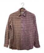 COMME des GARCONS HOMMEコムデギャルソン オム）の古着「チェックシャツ」｜ブラウン