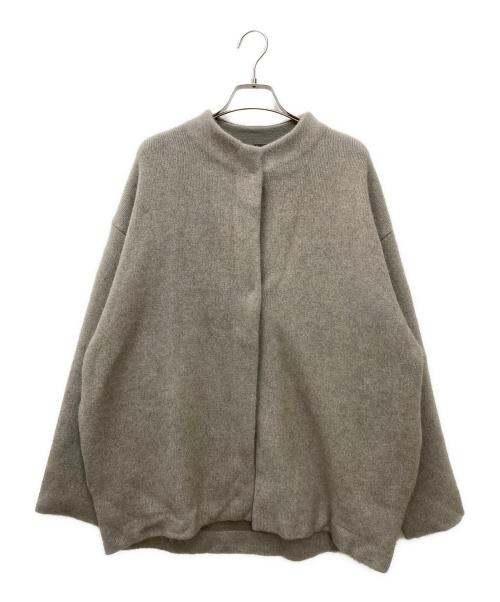 23区（ニジュウサンク）23区 (ニジュウサンク) ラクーンブレンドダブルフェイス ニット アウター グレー サイズ:38の古着・服飾アイテム