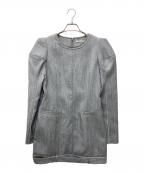 JOSE MOONジョゼムーン）の古着「POWER SHOULDER HANDSOME DRESS 1725130231」｜グレー