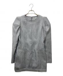 JOSE MOON（ジョゼムーン）の古着「POWER SHOULDER HANDSOME DRESS 1725130231」｜グレー