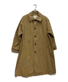 BEAMS BOY（ビームスボーイ）の古着「コットン ナイロン ミリタリー ステンカラー コート　25AW」｜カーキ