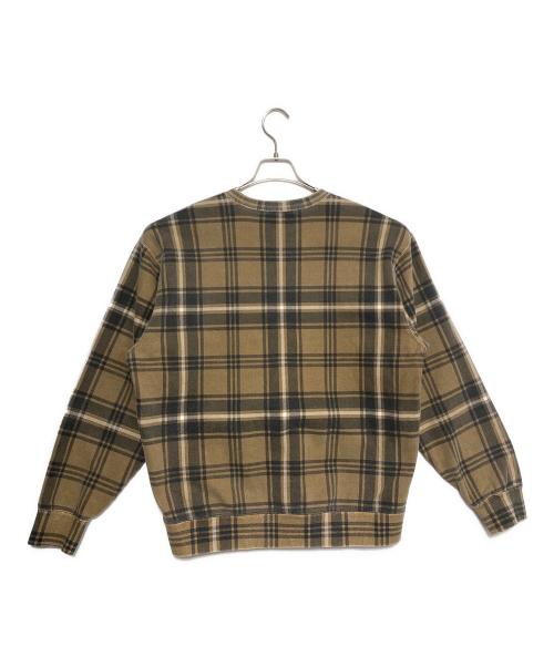 SUPREME（シュプリーム）SUPREME (シュプリーム) 21SS Plaid Crewneck ブラウン サイズ:Mの古着・服飾アイテム