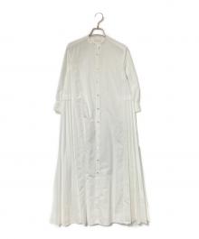 BALLSEY（ボールジィ）の古着「スパンブロード バックプリーツシャツワンピース」｜ホワイト