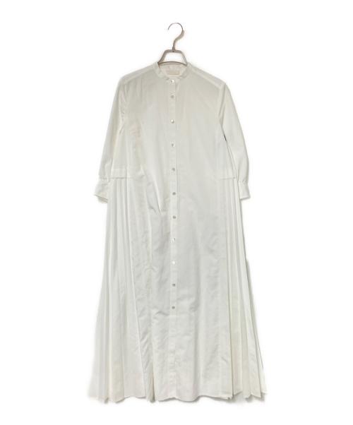 BALLSEY（ボールジィ）BALLSEY (ボールジィ) スパンブロード バックプリーツシャツワンピース ホワイト サイズ:36の古着・服飾アイテム