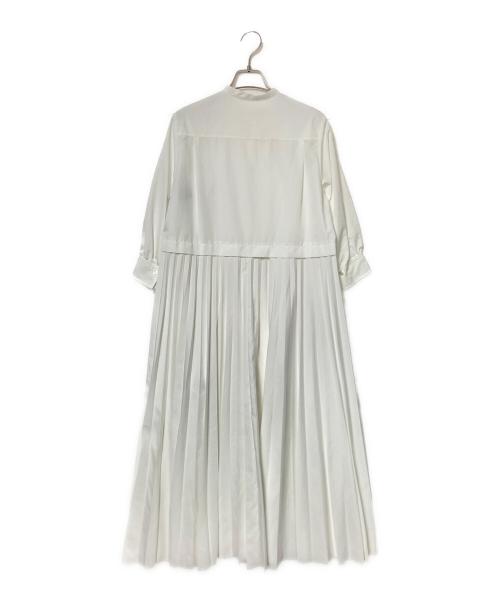 BALLSEY（ボールジィ）BALLSEY (ボールジィ) スパンブロード バックプリーツシャツワンピース ホワイト サイズ:36の古着・服飾アイテム