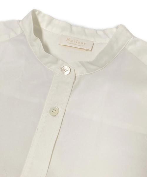 BALLSEY（ボールジィ）BALLSEY (ボールジィ) スパンブロード バックプリーツシャツワンピース ホワイト サイズ:36の古着・服飾アイテム