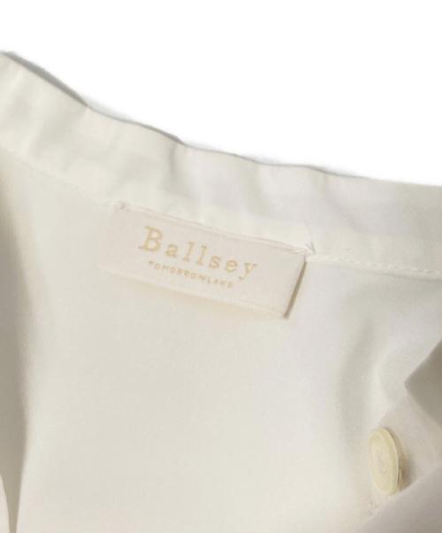 BALLSEY（ボールジィ）BALLSEY (ボールジィ) スパンブロード バックプリーツシャツワンピース ホワイト サイズ:36の古着・服飾アイテム