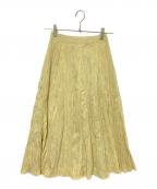 J.PRESSジェイプレス）の古着「リンクルリッドフレアースカート」｜イエロー