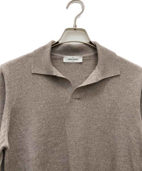 GRAN SASSO（グランサッソ）GRAN SASSO (グランサッソ) ロングスリーブスキッパーニットポロ グレー サイズ:48の古着・服飾アイテム