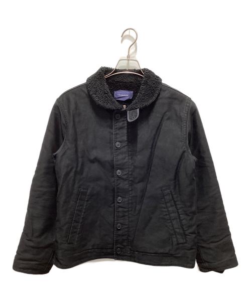 JohnUNDERCOVER（ジョンアンダーカバー）JohnUNDERCOVER (ジョンアンダーカバー) フラワープリントデッキジャケット ブラック サイズ:２の古着・服飾アイテム