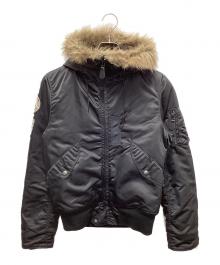 Hysteric Glamour（ヒステリックグラマー）の古着「プリマロフトエアフォースワッペン付フーデッドブルゾン」｜ブラック