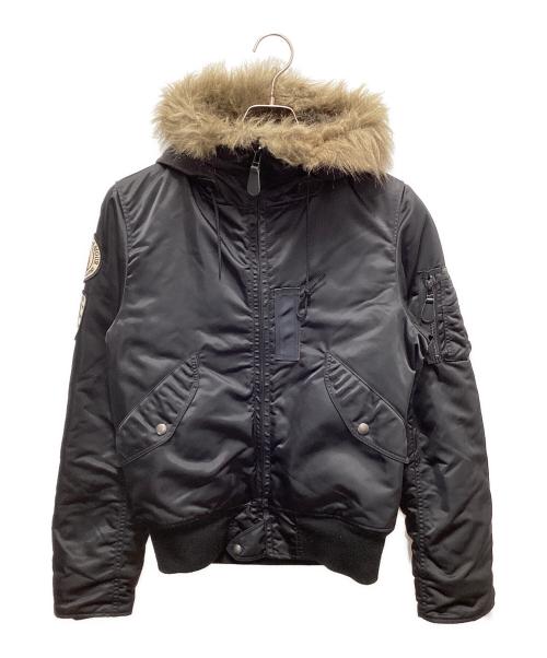 Hysteric Glamour（ヒステリックグラマー）Hysteric Glamour (ヒステリックグラマー) プリマロフトエアフォースワッペン付フーデッドブルゾン ブラック サイズ:Sの古着・服飾アイテム