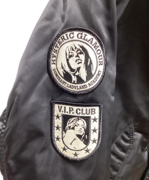 Hysteric Glamour（ヒステリックグラマー）Hysteric Glamour (ヒステリックグラマー) プリマロフトエアフォースワッペン付フーデッドブルゾン ブラック サイズ:Sの古着・服飾アイテム