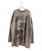 COMME des GARCONS HOMME PLUSコムデギャルソンオムプリュス）の古着「ロゴ モヘアセーター」｜グレー