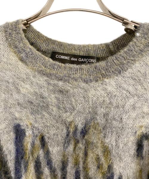 COMME des GARCONS HOMME PLUS（コムデギャルソンオムプリュス）COMME des GARCONS HOMME PLUS (コムデギャルソンオムプリュス) ロゴ モヘアセーター グレー サイズ:Ｍの古着・服飾アイテム