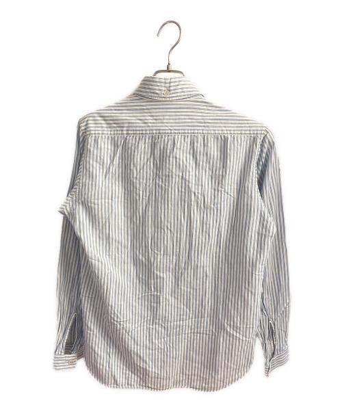 Yohji Yamamoto pour homme（ヨウジヤマモト プールオム）Yohji Yamamoto pour homme (ヨウジヤマモト プールオム) デタッチャブルカラー ストライプシャツ ブルー サイズ:2の古着・服飾アイテム