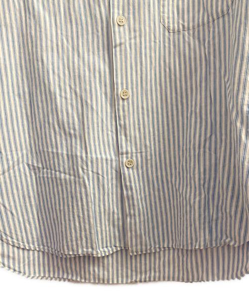 Yohji Yamamoto pour homme（ヨウジヤマモト プールオム）Yohji Yamamoto pour homme (ヨウジヤマモト プールオム) デタッチャブルカラー ストライプシャツ ブルー サイズ:2の古着・服飾アイテム