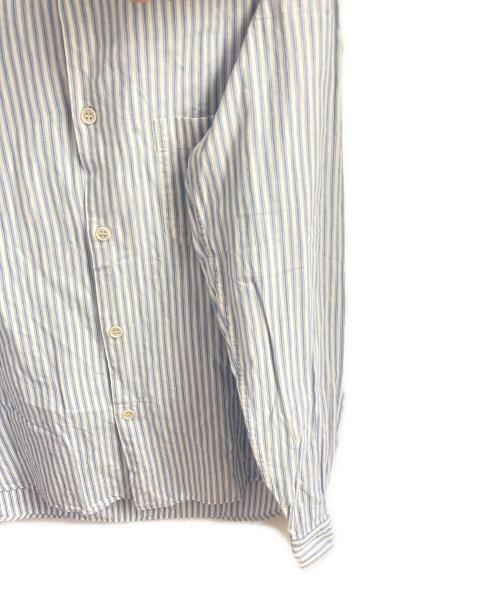 Yohji Yamamoto pour homme（ヨウジヤマモト プールオム）Yohji Yamamoto pour homme (ヨウジヤマモト プールオム) デタッチャブルカラー ストライプシャツ ブルー サイズ:2の古着・服飾アイテム