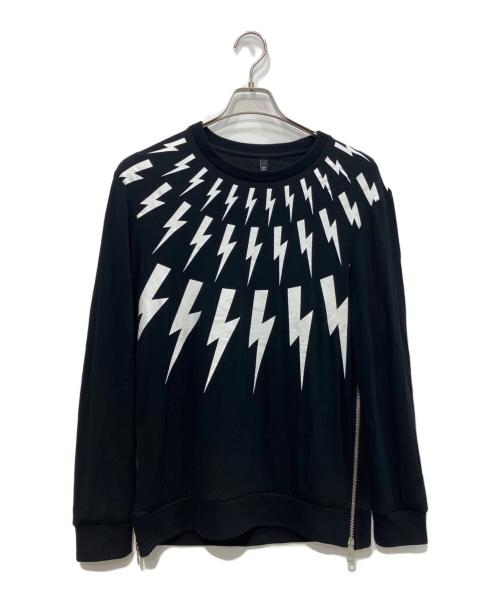 NEIL BARRETT（ニールバレット）NEIL BARRETT (ニールバレット) サンダーボルト サイドジップスウェット ブラック サイズ:Sの古着・服飾アイテム