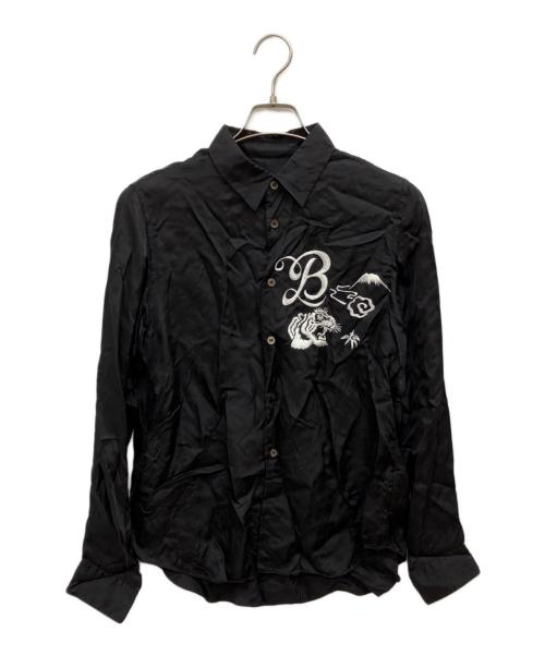 BLACK COMME des GARCONS（ブラックコムデギャルソン）BLACK COMME des GARCONS (ブラックコムデギャルソン) キュプラシャツ ブラック サイズ:Sの古着・服飾アイテム