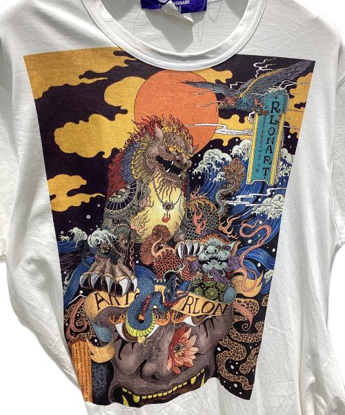 JUNYA WATANABE MAN（ジュンヤワタナベマン）JUNYA WATANABE MAN (ジュンヤワタナベマン) 変形プリントTシャツ ホワイト サイズ:Mの古着・服飾アイテム