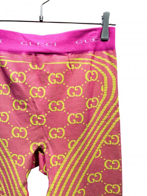 GUCCI（グッチ）GUCCI (グッチ) レギンスパンツ ピンク×イエロー サイズ:Mの古着・服飾アイテム