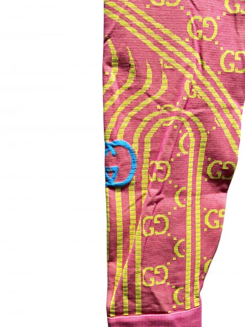 GUCCI（グッチ）GUCCI (グッチ) レギンスパンツ ピンク×イエロー サイズ:Mの古着・服飾アイテム