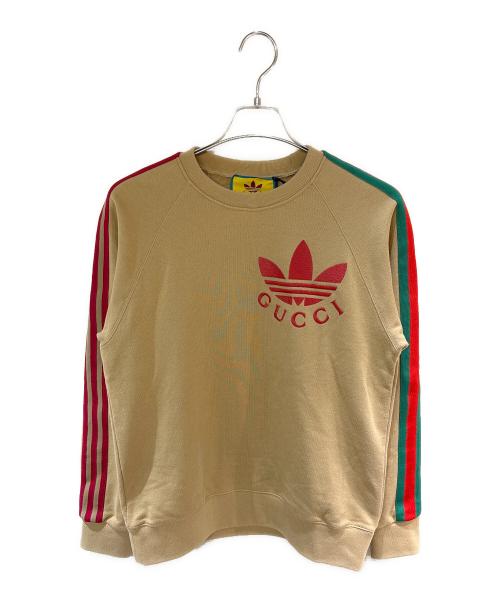 GUCCI（グッチ）GUCCI (グッチ) adidas (アディダス) サイドラインクルーネックスウェット ベージュ サイズ:XSの古着・服飾アイテム