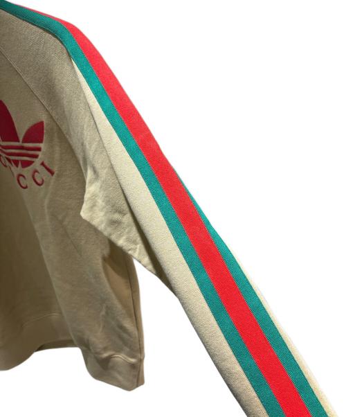 GUCCI（グッチ）GUCCI (グッチ) adidas (アディダス) サイドラインクルーネックスウェット ベージュ サイズ:XSの古着・服飾アイテム