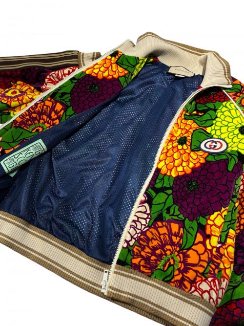 GUCCI（グッチ）GUCCI (グッチ) KEN SCOTT VELOUR ZIP UP JACKET パープル×イエロー サイズ:XSの古着・服飾アイテム