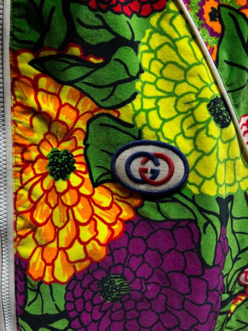 GUCCI（グッチ）GUCCI (グッチ) KEN SCOTT VELOUR ZIP UP JACKET パープル×イエロー サイズ:XSの古着・服飾アイテム