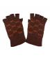 GUCCI（グッチ）の古着「フィンガーレスニットグローブ」｜ブラウン×オレンジ