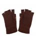 GUCCI (グッチ) フィンガーレスニットグローブ ブラウン×オレンジ サイズ:M：7000円