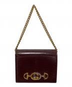 GUCCIグッチ）の古着「ミニチェーンウォレット」｜ボルドー