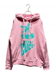 GUCCI（グッチ）の古着「JERSEY COTTON HOODIE」｜ピンク