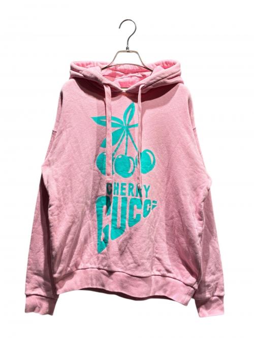 GUCCI（グッチ）GUCCI (グッチ) JERSEY COTTON HOODIE ピンク サイズ:XSの古着・服飾アイテム