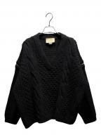 GUCCIグッチ）の古着「デタッチャブルスリーブケーブルニット」｜ブラック