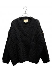 GUCCI（グッチ）の古着「デタッチャブルスリーブケーブルニット」｜ブラック