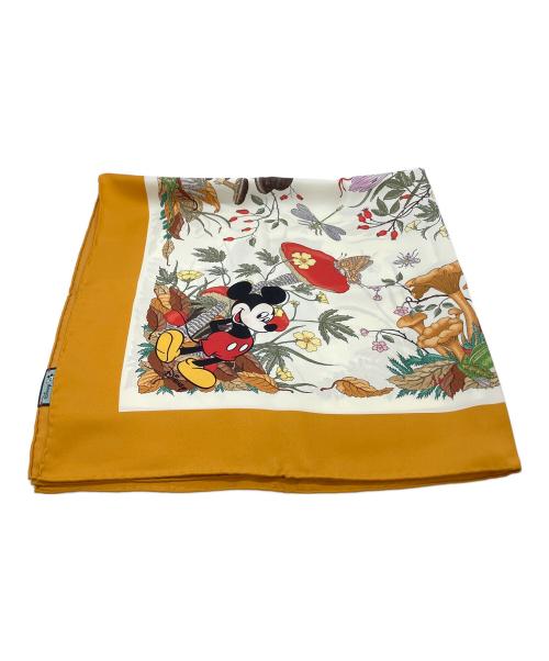 GUCCI（グッチ）GUCCI (グッチ) Disney (ディズニー) スカーフ オレンジ×ホワイトの古着・服飾アイテム