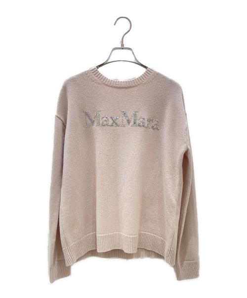 'S Max Mara（エスマックスマーラ）'S Max Mara (エスマックスマーラ) ビジューロゴカシミヤニット ピンク サイズ:XSの古着・服飾アイテム