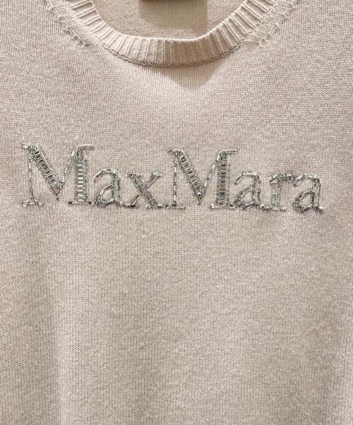'S Max Mara（エスマックスマーラ）'S Max Mara (エスマックスマーラ) ビジューロゴカシミヤニット ピンク サイズ:XSの古着・服飾アイテム