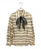 GUCCIグッチ）の古着「Gucci Script Print Silk Shirt」｜アイボリー