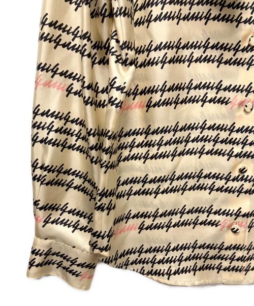 GUCCI（グッチ）GUCCI (グッチ) Gucci Script Print Silk Shirt アイボリー サイズ:40の古着・服飾アイテム