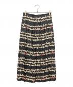GUCCIグッチ）の古着「Script Print Silk Skirt」｜ブラック